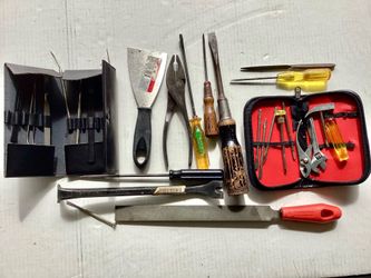20+ Vtg. Hand Tools Moulding Lifter Scraper Watch Repair Screwdriver Pliers Household Sets Mix