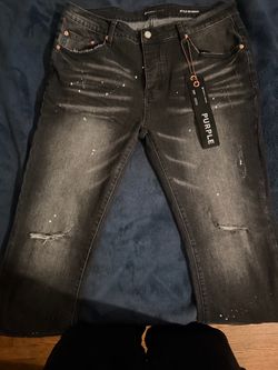 Black purple jeans