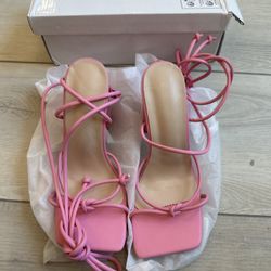 Women's Bria Strappy Heels shoe- Pink size 38