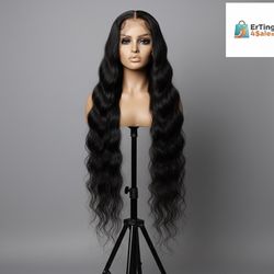 40” FULL Lace Virgin HUMAN Hair Wig