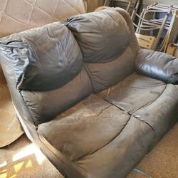 Black Leather Sectional