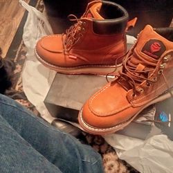 Man Sure Way Steel Toed Work Boots Brand New