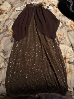 XL brown shimmer dress