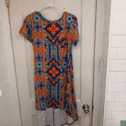 LuLaRoe Carly Dress in Colorful Western Print