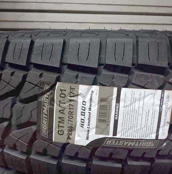 4 New Tires 285/70/17 Grit Master AT Tires