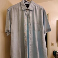 Tommy Bahama Men's Large Blue Linen Shirt