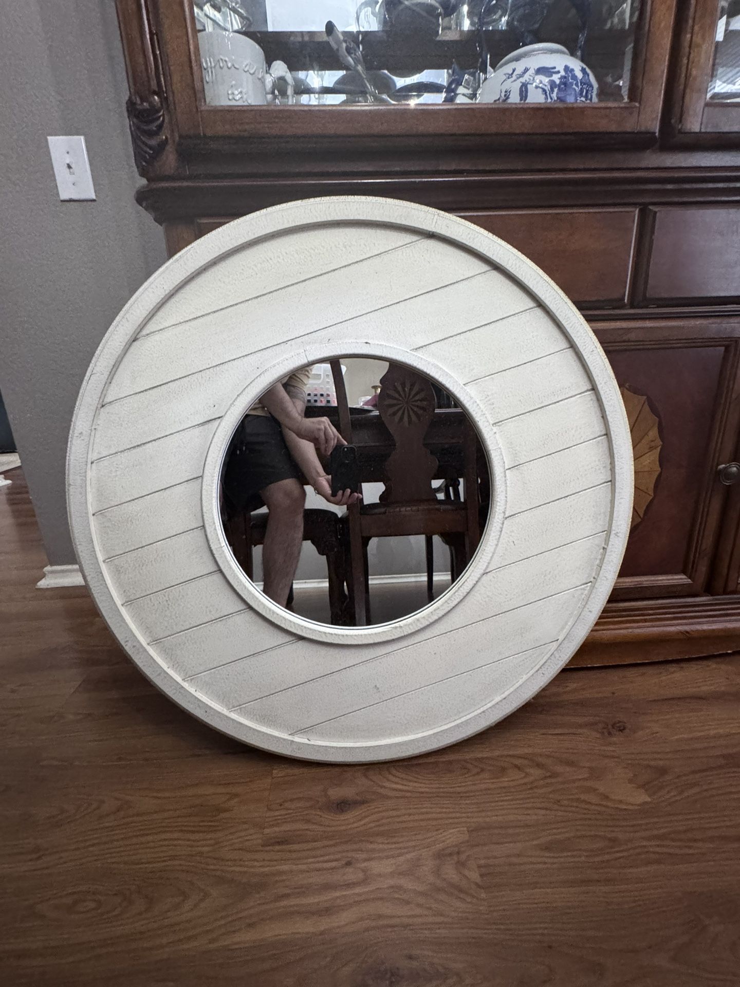 32” Wooden Framed Hanging Mirror 