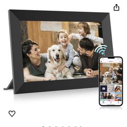 Digital Picture Frame 10.1 Inch WiFi Electronic Photo Frame 32GB Storage SD Card Slot Desktop IPS Touch Screen HD Display Auto-Rotate Slideshow Share 