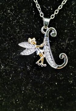 Beautiful. Iced Blinged Out Sterling silver initial chain and charm with diamonds