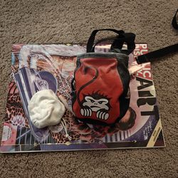 Climbing chalk bag and chalk sock