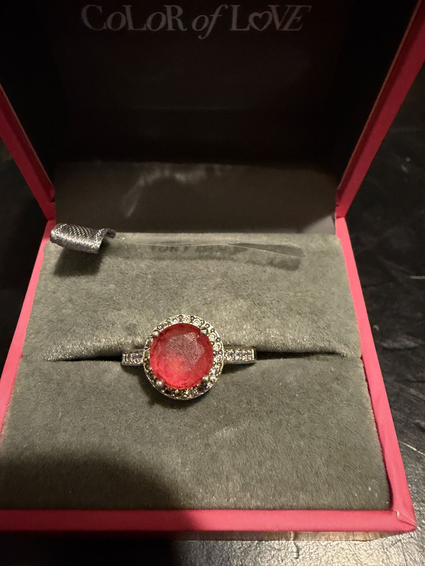 Two Red Ruby With Diamonds Rings 925