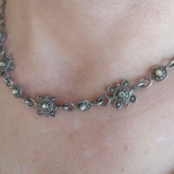 Women's Necklace Silver Choker