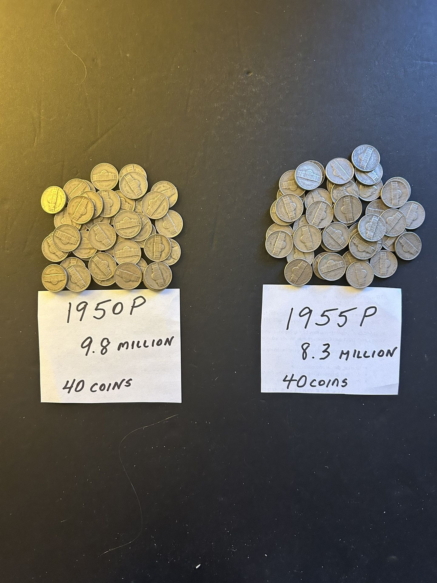 Coins – Philadelphia mint – very low Mintage – 1950P and 1955P - Total 80 coins $61