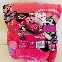 Nojo Extra Large Plush Minnie Mouse Toddler Blanket 40" x 50" NEW!!!