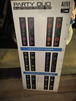 Altec lansing party discount duo tower speaker set