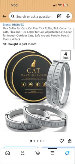 JHOBVEX Cat Flea & Tick Collar 4-Pack