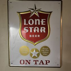 Long Star On Tap Vintage Beer Sign 15x20