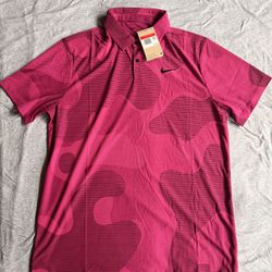 Nike Dri-FIT ADV Golf Tour Pink Camo Polo Shirt DR5312-610 Men’s Size Large