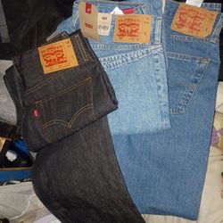 3 Pairs 501 Mens Levi Jeans Brand New 