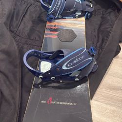 Burton Snowboard With Bindings, Boots And Helmet 