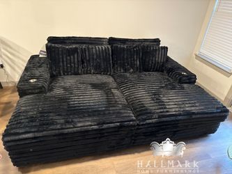 Oversized Fluffy Double-Chaise Lounge