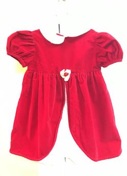Red velveteen dress with white lace size 5T