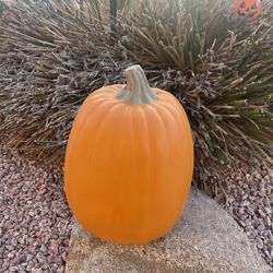 Halloween/Fall Pumpkin 13”H, by 14” W. Can Paint, Carve, Display. In/Outdoor Use
