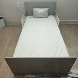 Delta Children's Furniture - Toddler Bed with Mattress,  Bedding, Activity Bench, Toy Organizer