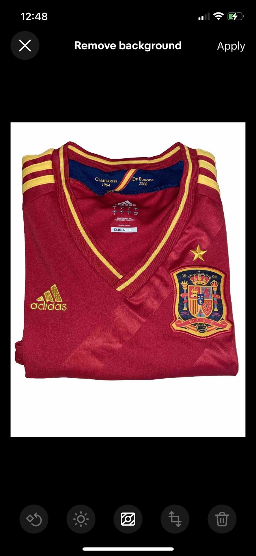 Adidas Climacool Spain National Team Soccer Jersey Red Size S