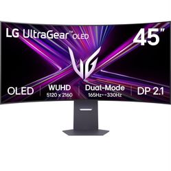 LG 45GX950A-B 45-inch Ultragear 5K2K WUHD (5120 x 2160) OLED Curved Gaming Monitor, Dual-Mode, 165Hz, 0.03ms, NVIDIA G-Sync, AMD FreeSync Premium Pro,