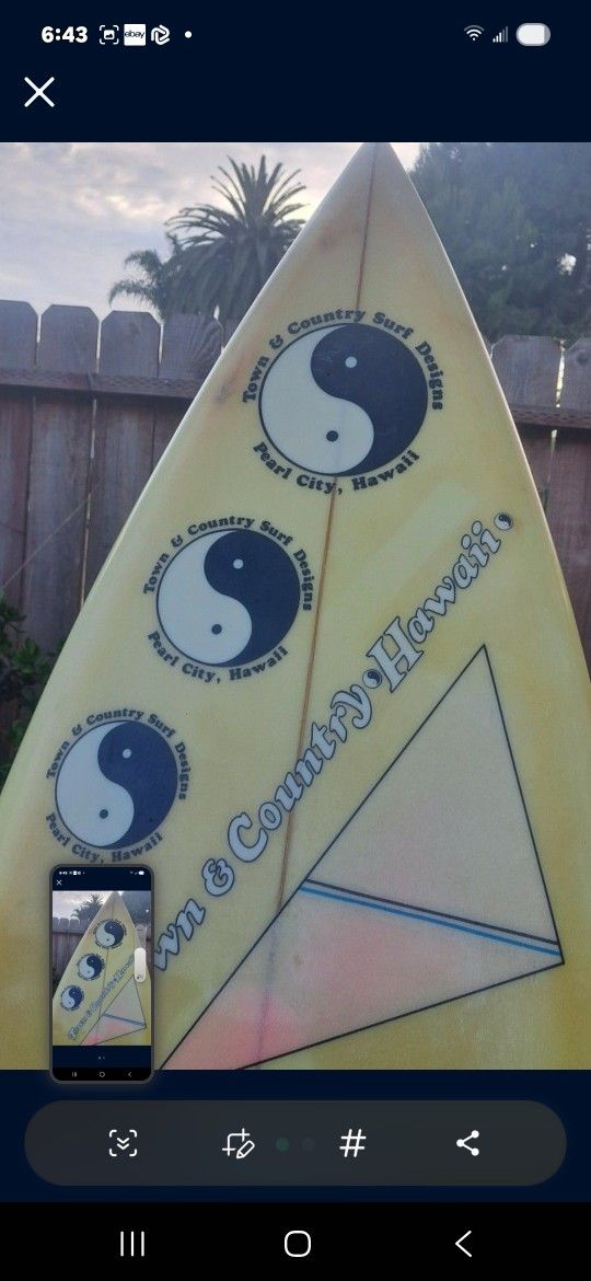 Town and Country Hawaii T&C Surfboard 1980