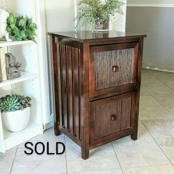 Solid Mahogany Wood File Cabinet 28"x18"x16"(finish has scratches but solid & heavy built)- CASH ONLY - PICKUP ONLY -end side accent table nightstand 