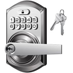 TEEHO TE004 Keyless Entry Door Lock with Keypad, Satin Nickel