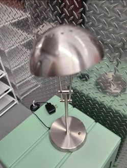 Sleek Silver Metal Adjustable Desk Lamp - Brushed Nickel Finish