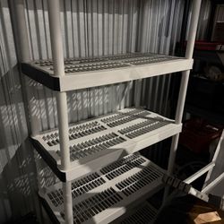 5 Tier Storage Shelves And Plastic Tubs