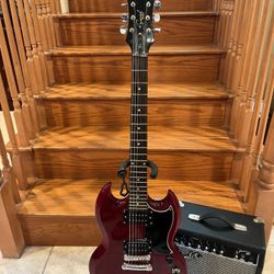 Epiphone SG Electric Guitar W/ Fender Amp