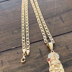 Gold Filled Mariner Chain With Sta Barbara Pendant