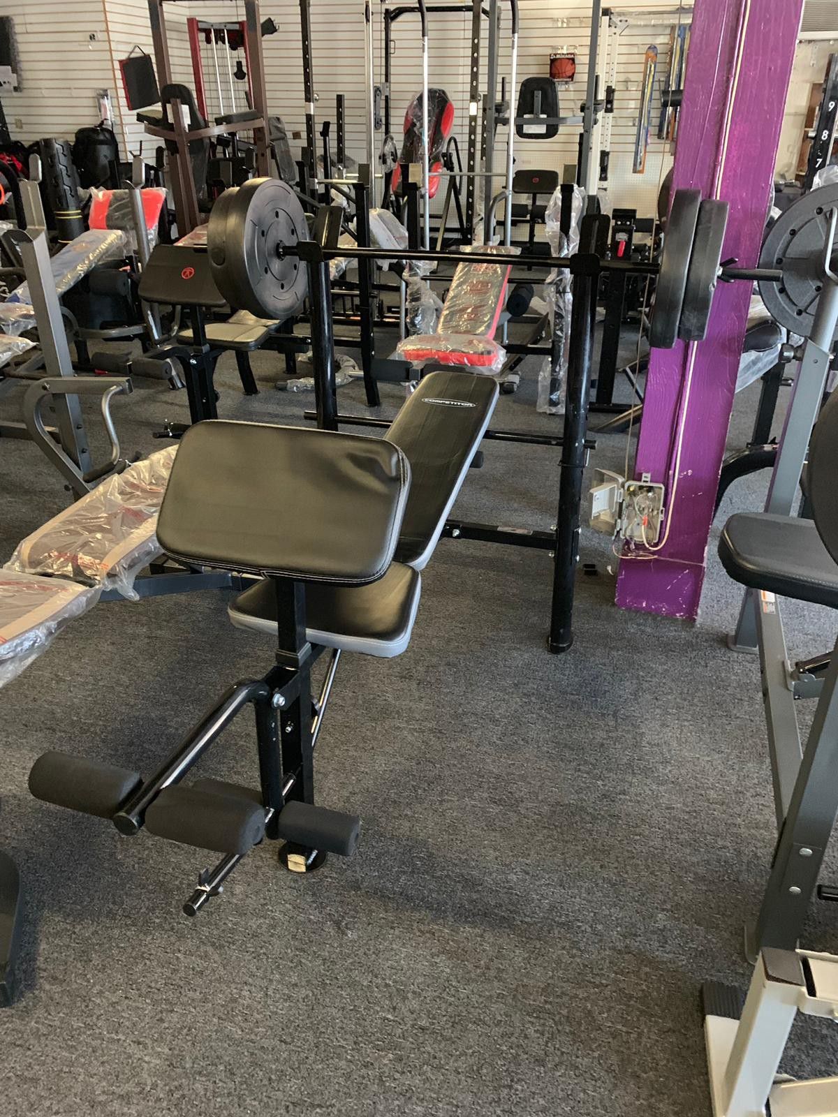 Bench bar and weights brand new