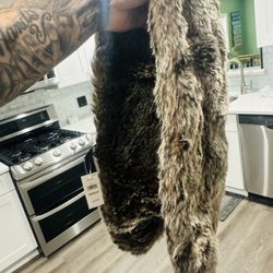 New Banana Republic Real Fox Fur Throw Scarf With Tags Retails$60