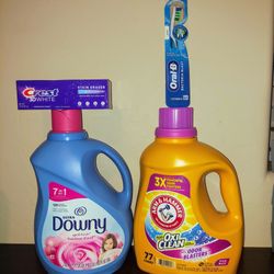 Downy Fabric Softener 88oz, Arm And Hammer 100.5 Oz Crest Toothpaste & Oral B Brush- $20 Firm  - Cross Streets Ray And Higley 