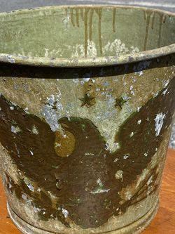 1940 Water Bucket With Eagle Graphics On It