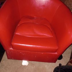 Red Swivel Armchair