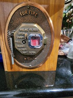 Vintage ADT Fire Alarm Pull Station Converted to Lamp - Unique Industrial Décor