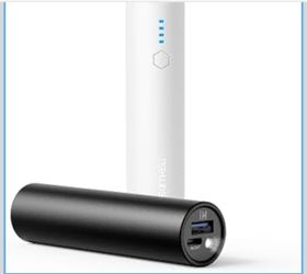 SIXTHGU Portable Charger 5000mAh, Mini Power Bank 2-Pack for iPhone Pocket-Size Cylindrical Design, 15W Fast Charging USB-C In&Out, LED Flashlight, fo