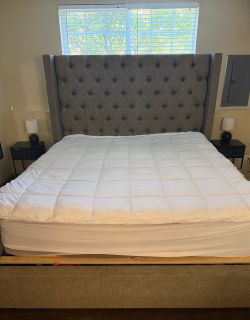 King bed frame with storage drawer and headboard only