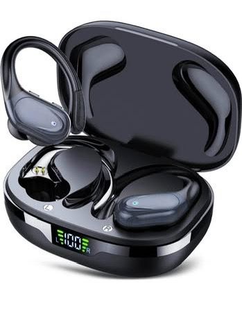 Brand new CASCHO Wireless Earbuds 60Hrs Playtime Bluetooth Headphones HD Stereo Audio Digital LED Display Over-Ear Earphones with Earhook Waterproof H