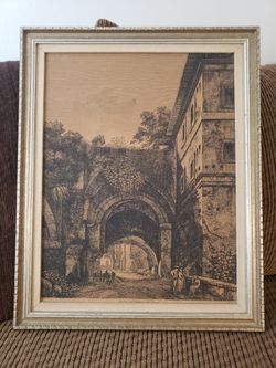 Antique Print Framed Picture 16.5 x 20 3/4
