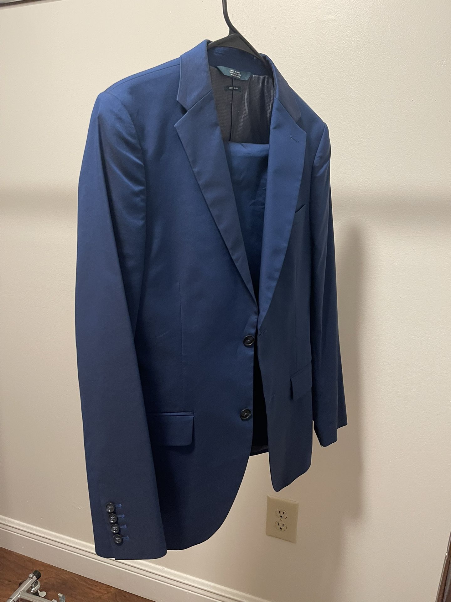 Perry Ellis - Blue 2 Piece Suit Very Slim - 36 Reg Slim /32x32 Pants