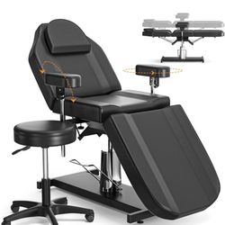 3 PIECE TATTOO SET . 3 CHAIRS ! CLIENT AND ARITST CHAIRS + ARM REST CHAIR 