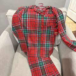 Youth Girls Size 14 Plaid Christmas Pjs 